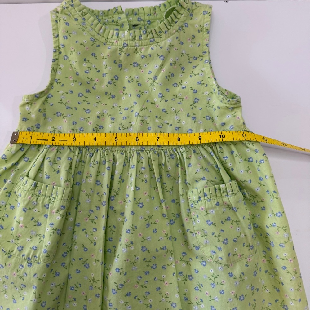 Green Floral Pocket Sleeveless Casual Dress for Girls - Picture 6 of 7